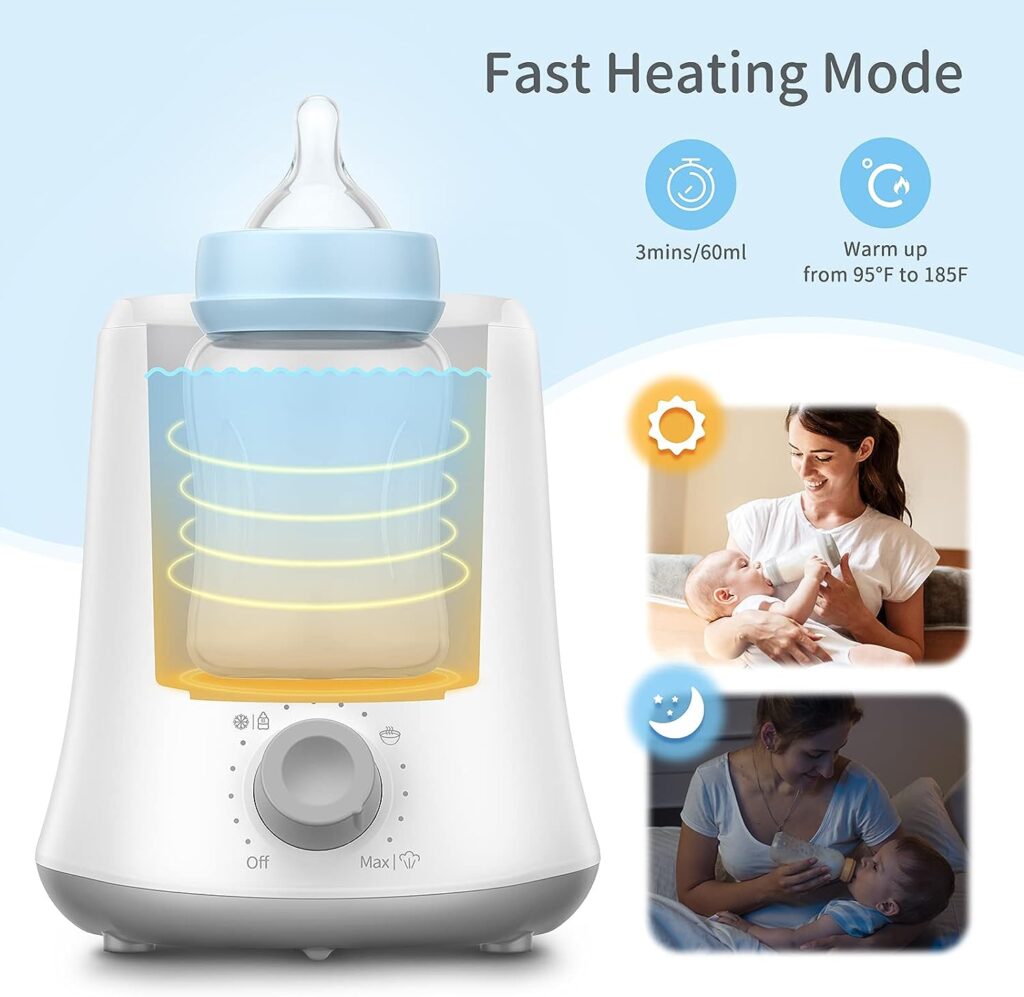 Baby Bottle Warmer, Bottle Warmer, Baby Defrost WarmerRapid Food Heater for Breastmilk and Formula, Precise Temperature Control, Fit All Baby Bottles