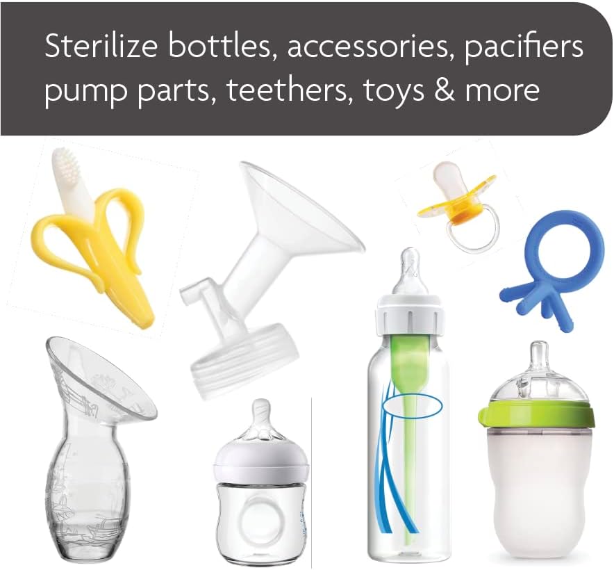 Baby Brezza Baby Bottle Sterilizer and Dryer Machine – Electric Steam Sterilization - Universal Fit - Pacifiers, Glass, Plastic, and Newborn Feeding Bottles
