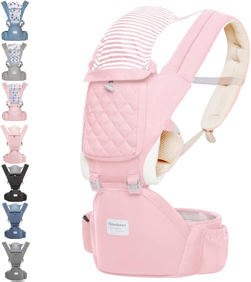 Baby Carrier, 6-in-1 Baby Carrier Newborn to Toddler, Baby Carrier with Hip Seat Lumbar Support 7-41 lbs, Baby Soft Carrier for All Seasons  Positions, Adjustable Size for Shopping Hiking Travelling