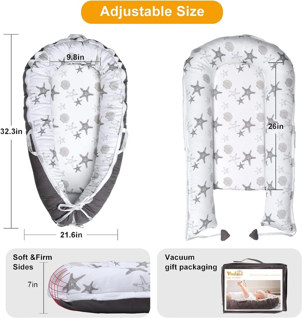 Baby Lounger Baby Nest for Baby Girls Boys Soft Breathable Sleep Bed Cover Fits 0-24 Months Newborn Infant Babies