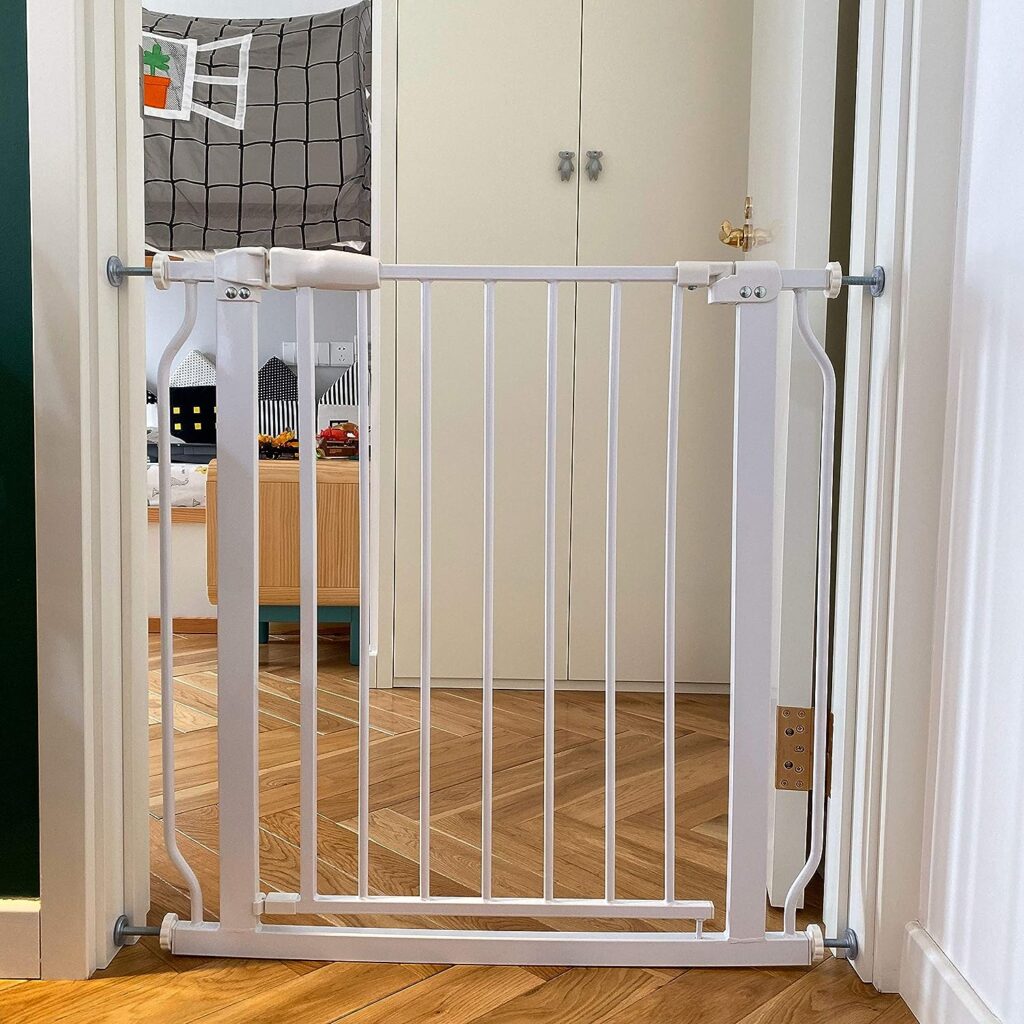 BalanceFrom Easy Walk-Thru Safety Gate for Doorways and Stairways with Auto-Close/Hold-Open Features, Fits 29.1 - 33.8 Inch Openings