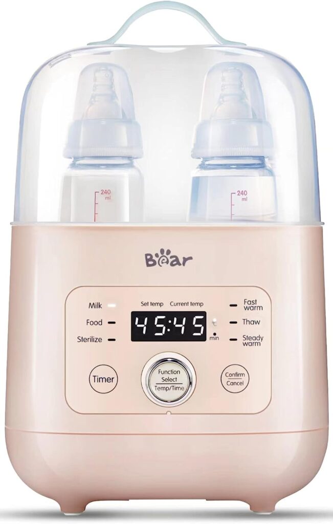 Bear Bottle Warmer, Baby Bottle Warmer for Breastmilk, Portable Bottle Warmer for Travel, Accurate Temperature and Time Control for Formula, HeaterThaw BPA-Free Milk Warmer