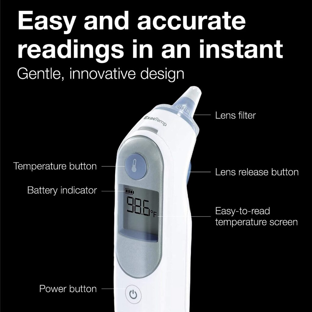 Braun Digital Ear Thermometer, ThermoScan 5 IRT6500, Ear Thermometer for Babies, Kids, Toddlers and Adults, Display is Digital and Accurate, Thermometer for Precise Fever Tracking at Home