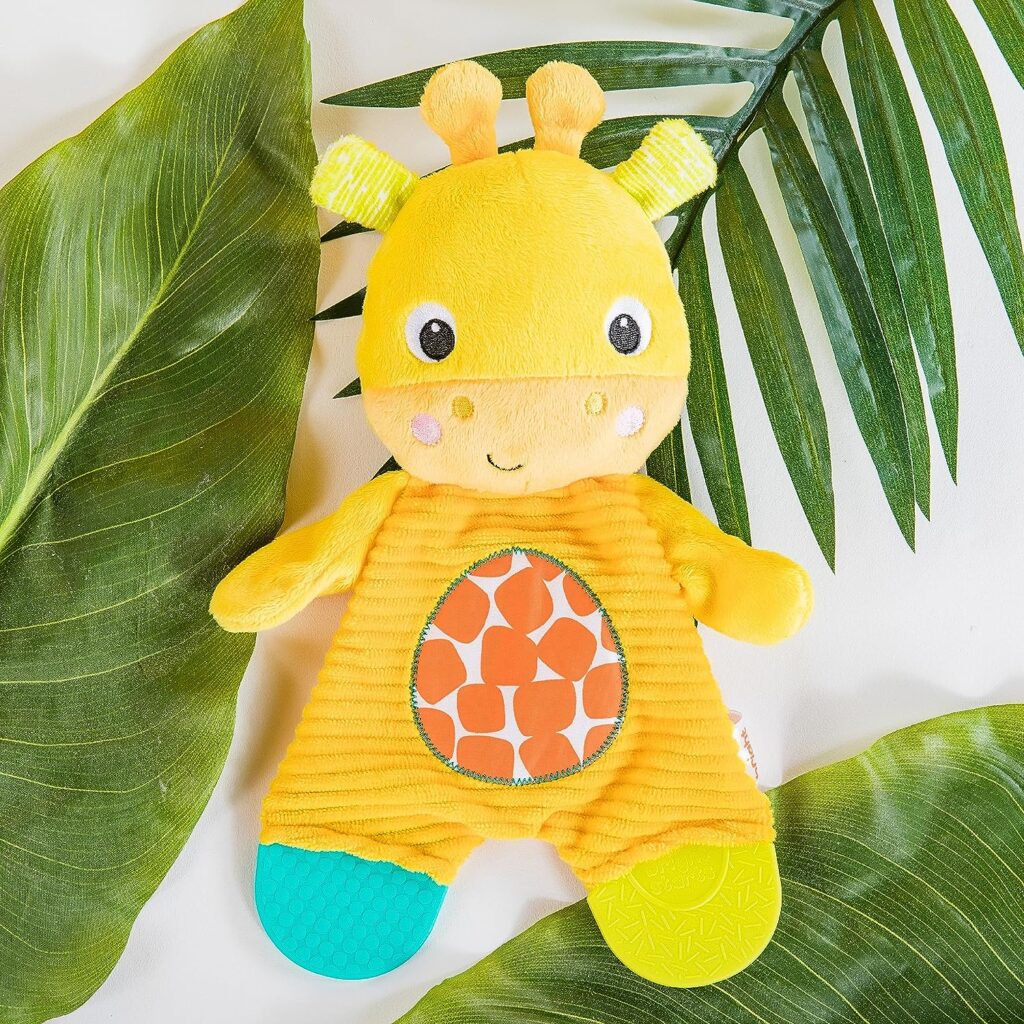 Bright Starts Snuggle  Teethe BPA-Free Crinkle Teething Plush Baby Toy - Giraffe