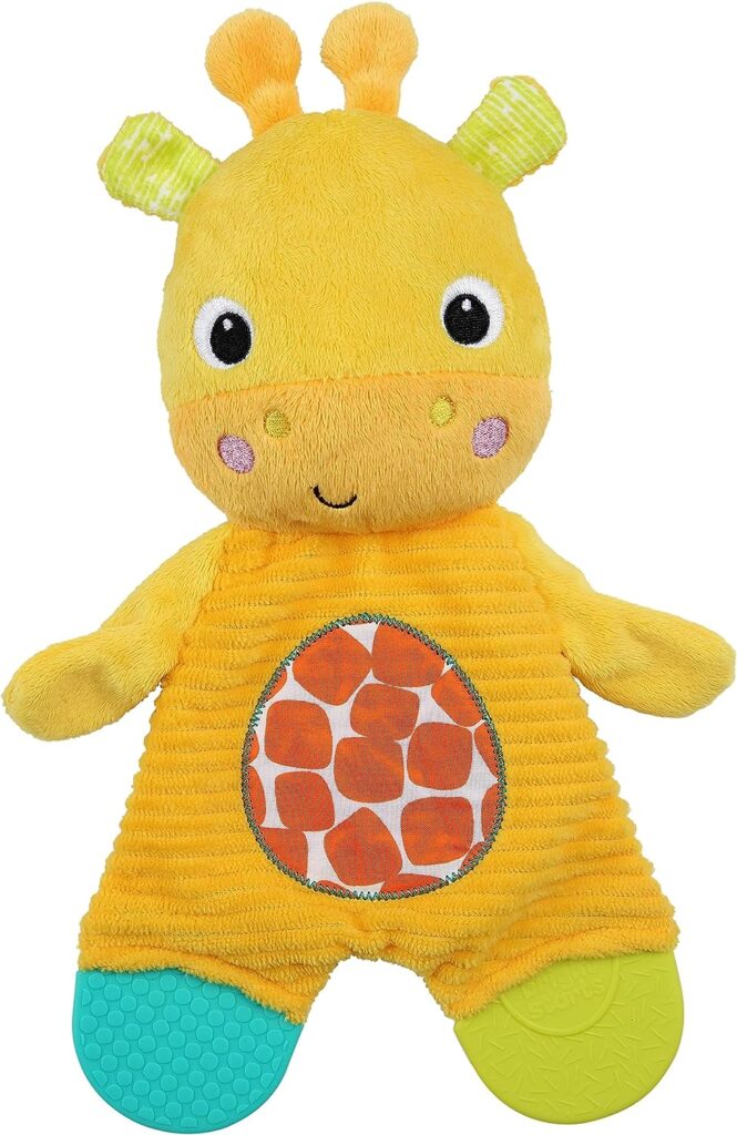 Bright Starts Snuggle  Teethe BPA-Free Crinkle Teething Plush Baby Toy - Giraffe