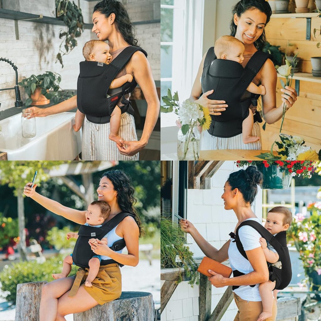Chicco SnugSupport 4-in-1 Infant Carrier, Front and Back Carry Positions, Infant Backpack, Baby Carrier Newborn to Toddler, for Infants 7.5-33 lbs. | Black/Black