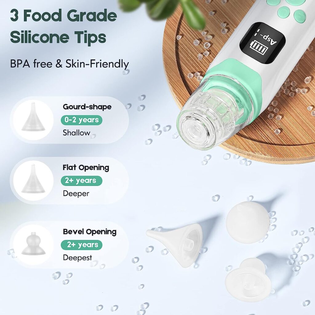 Electric Nasal Aspirator for Baby - Baby Nose Sucker, Booger Sucker for Babies Toddlers Infants Newborns Kids with 3 Suction Levels  Music  Light, Automatic Mucus Nose Cleaner Machine