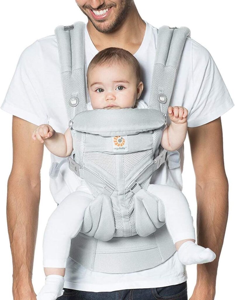 Ergobaby Omni 360 All-Position Baby Carrier for Newborn to Toddler with Lumbar Support  Cool Air Mesh (7-45 Lb), Pearl Grey