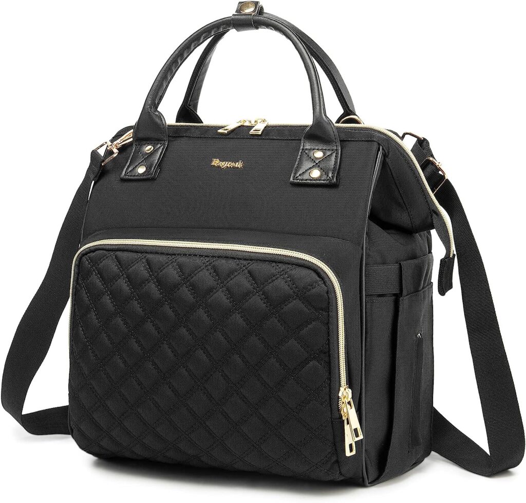 Ezgnuk Small Diaper Bag, Mini Baby Backpack, Multi-function Waterproof Travel Tote Work Bag (Black)