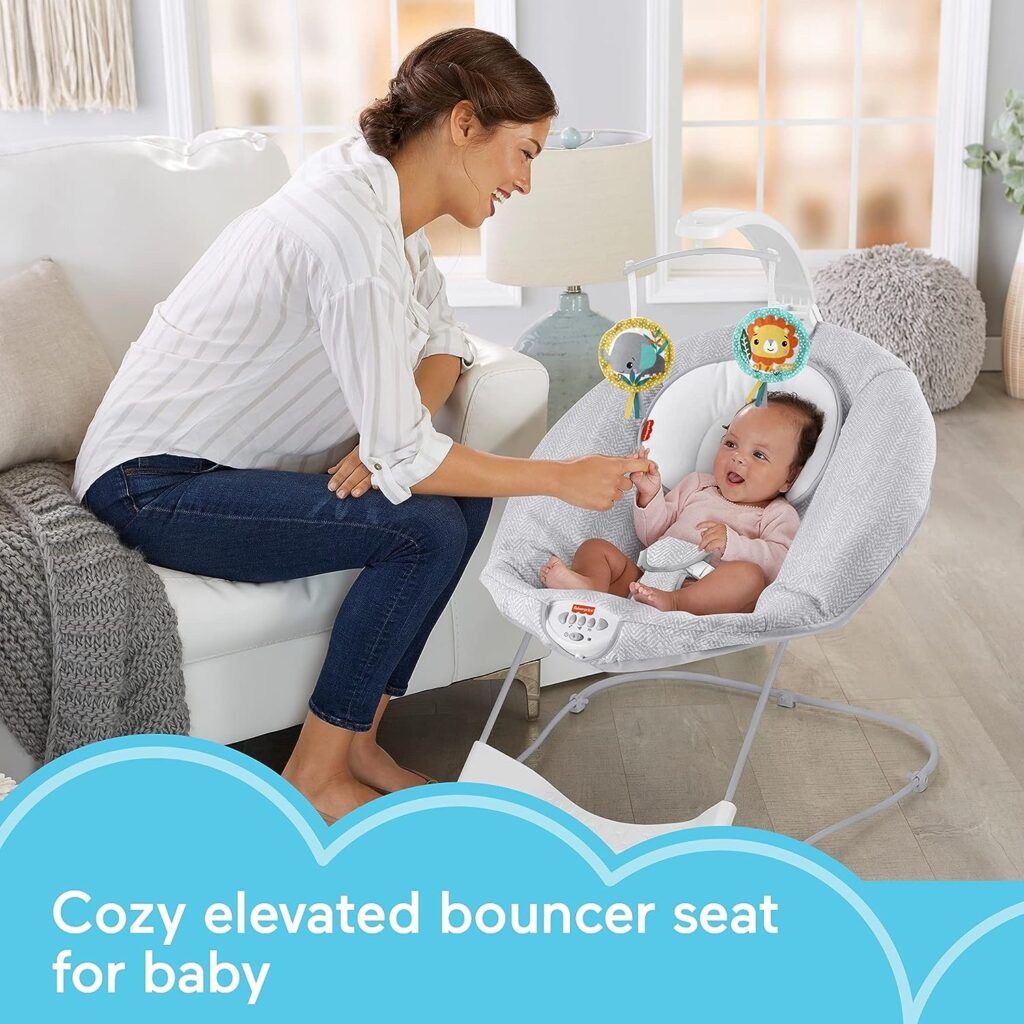 Fisher-Price See  Soothe Deluxe Bouncer - Hearthstone, soothing baby seat for infants and newborns (Amazon Exclusive)