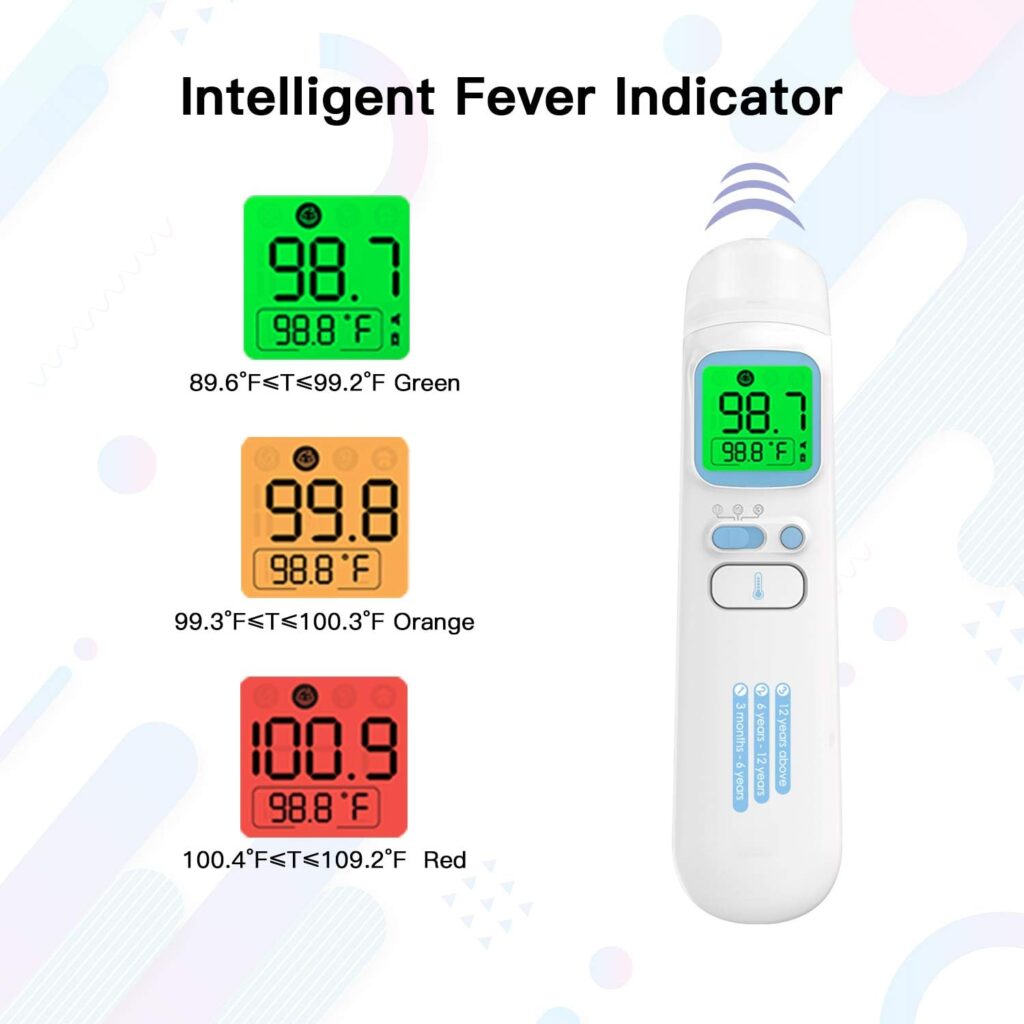 GoodBaby Touchless Thermometer for Adults,Forehead and Ear Thermometer for Fever,Infrared Magnetic Thermometer for Baby Kids Adults Surface and Room