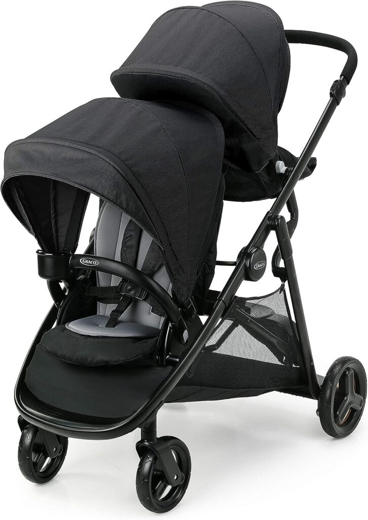 Graco Ready2Grow LX 2.0 Double Stroller Features Bench Seat and Standing Platform Options, Gotham