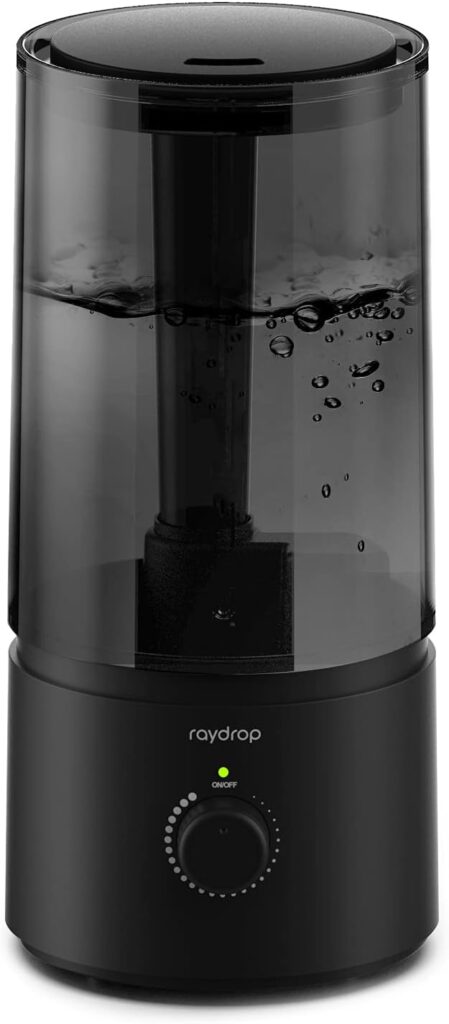 Humidifiers for Bedroom, raydrop Cool Mist Humidifiers for Babies, 1.70L Quiet Ultrasonic Humidifier, Space-Saving, Filterless, Auto Shut Off - (0.45 Gallon, US 110V)