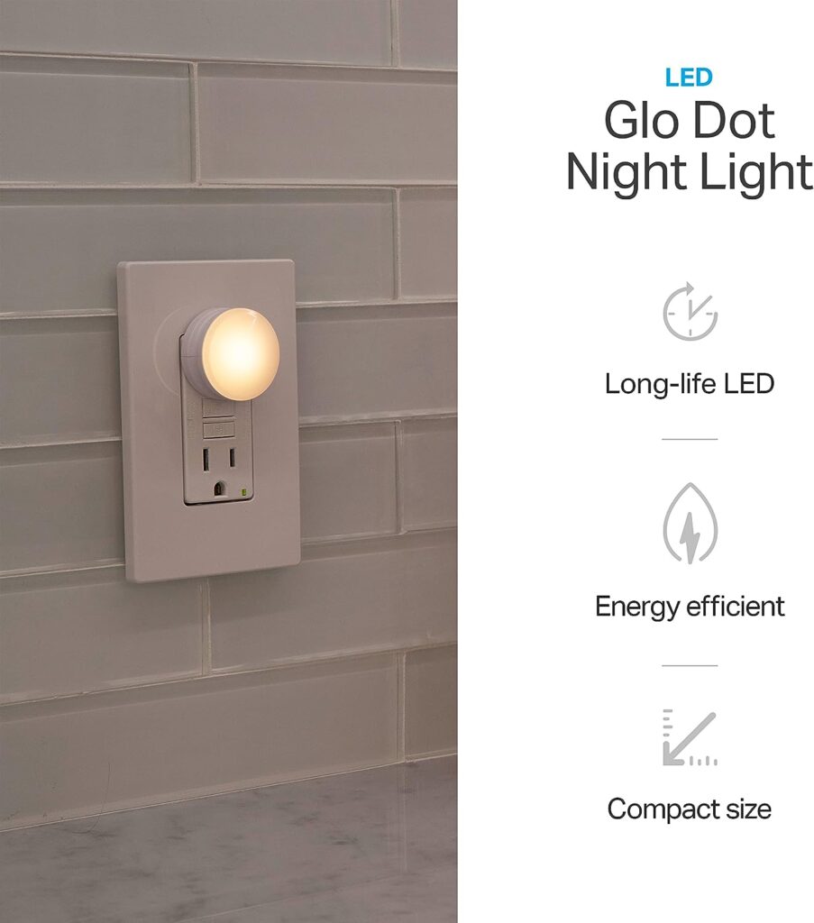 Lights By Night, Mini LED Night Light, Plug-In, Dusk to Dawn Sensor, Warm White, Compact, UL-Certified, Ideal for Bedroom, Bathroom, Nursery, Hallway, Kitchen, 45176, 6 Pack