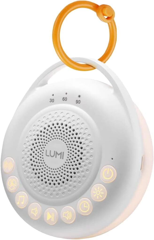 LUMI | Portable White Noise Machine | Baby Sleep Aid with 26 Sounds | White Noise Baby | 3 Lighting Modes | Memory Function | 30, 60, 90 Minute Timer | Sleep Aid for Adults, Children  Babies…