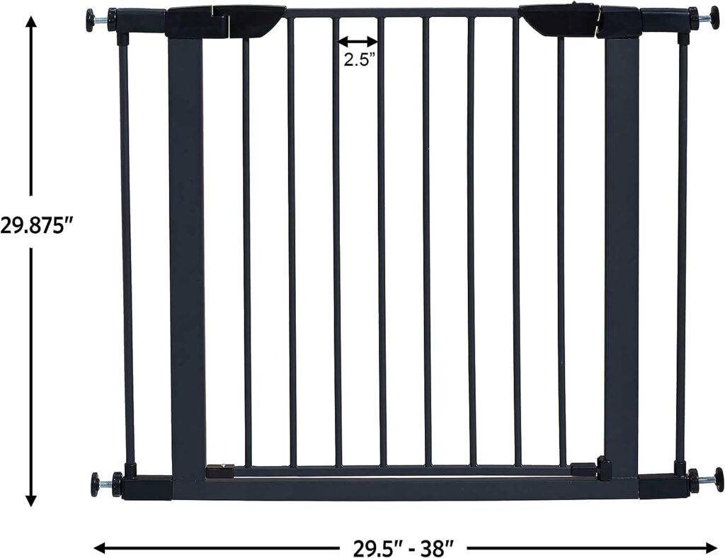 MidWest Homes for Pets 29 High Walk-thru Steel Pet Gate, 29 - 38 Wide in Textured Graphite