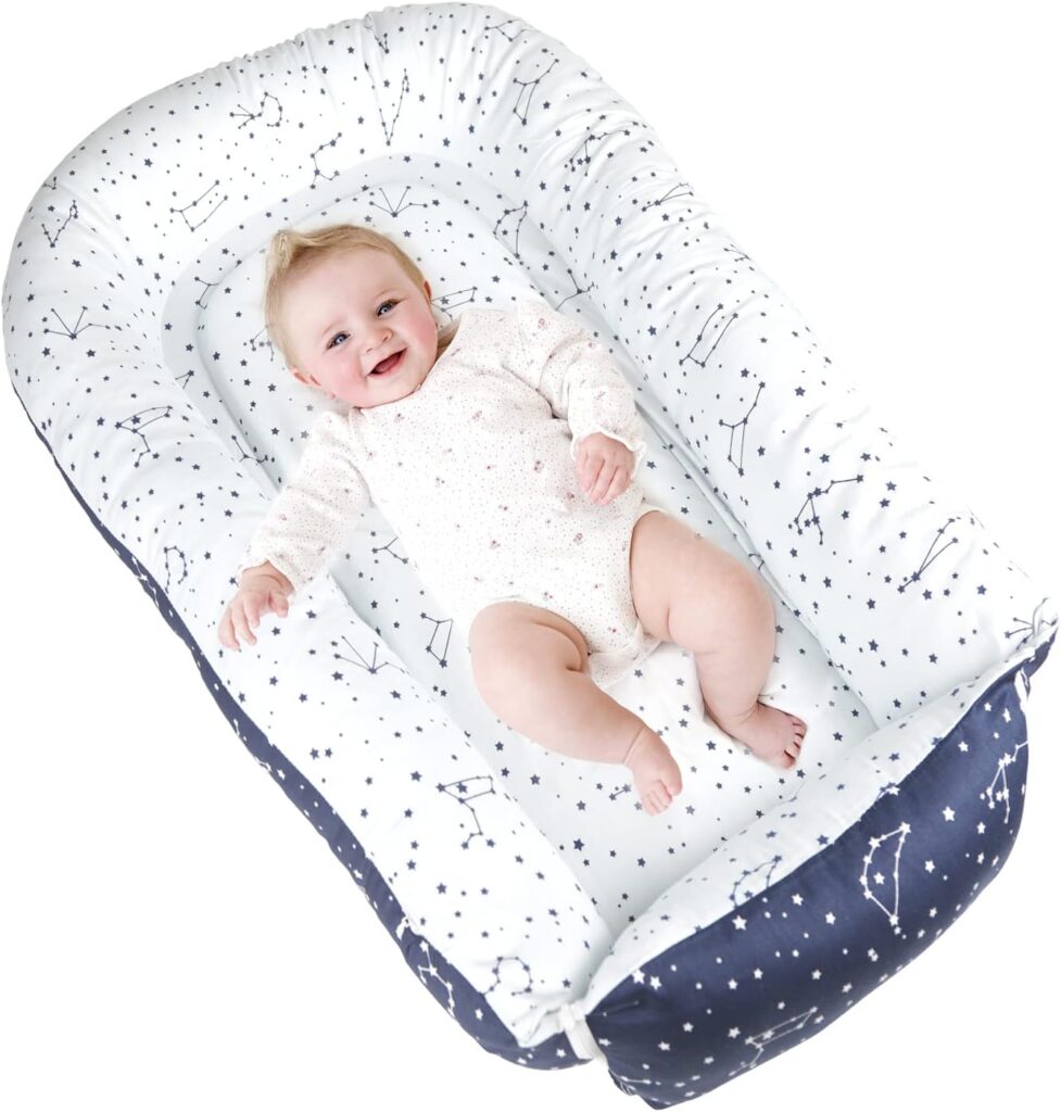 ONG NAMO Baby Lounger Cover Sleeping Nest/Lounger Bed Blue Lounger Cover for Newborn w/Strong Zipper, Machine Washable