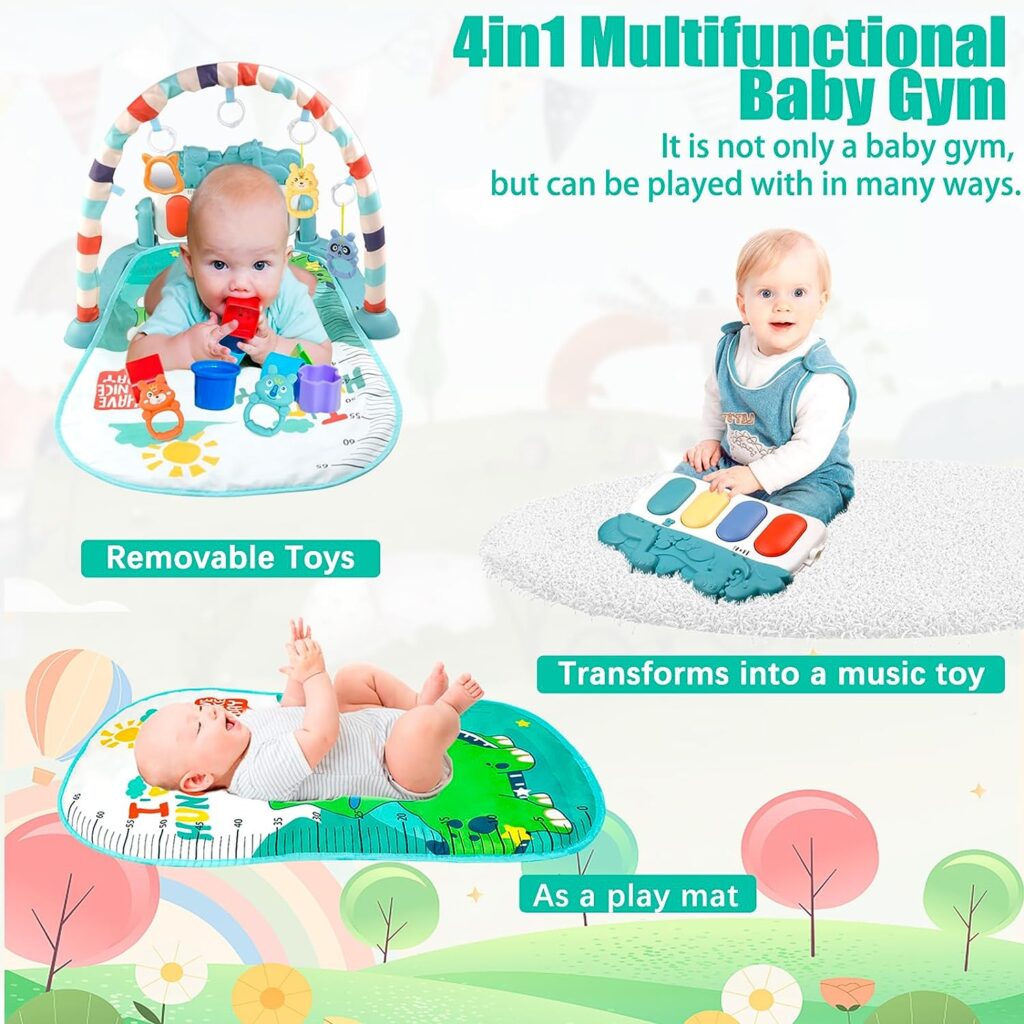 ONG NAMO Baby Play Mat Baby Gym Baby Play Mats for Floor Play Piano Gym with Lights  Sensory Toys Play Mats for Babies and Toddlers Boy  Girl Gifts for Newborn Baby