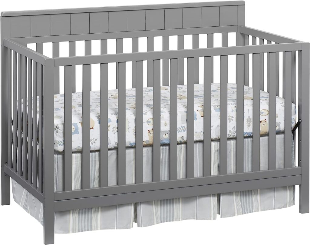 Oxford Baby Logan 4-in-1 Convertible Crib, Dove Gray, GreenGuard Gold Certified