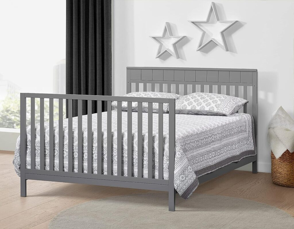 Oxford Baby Logan 4-in-1 Convertible Crib, Dove Gray, GreenGuard Gold Certified