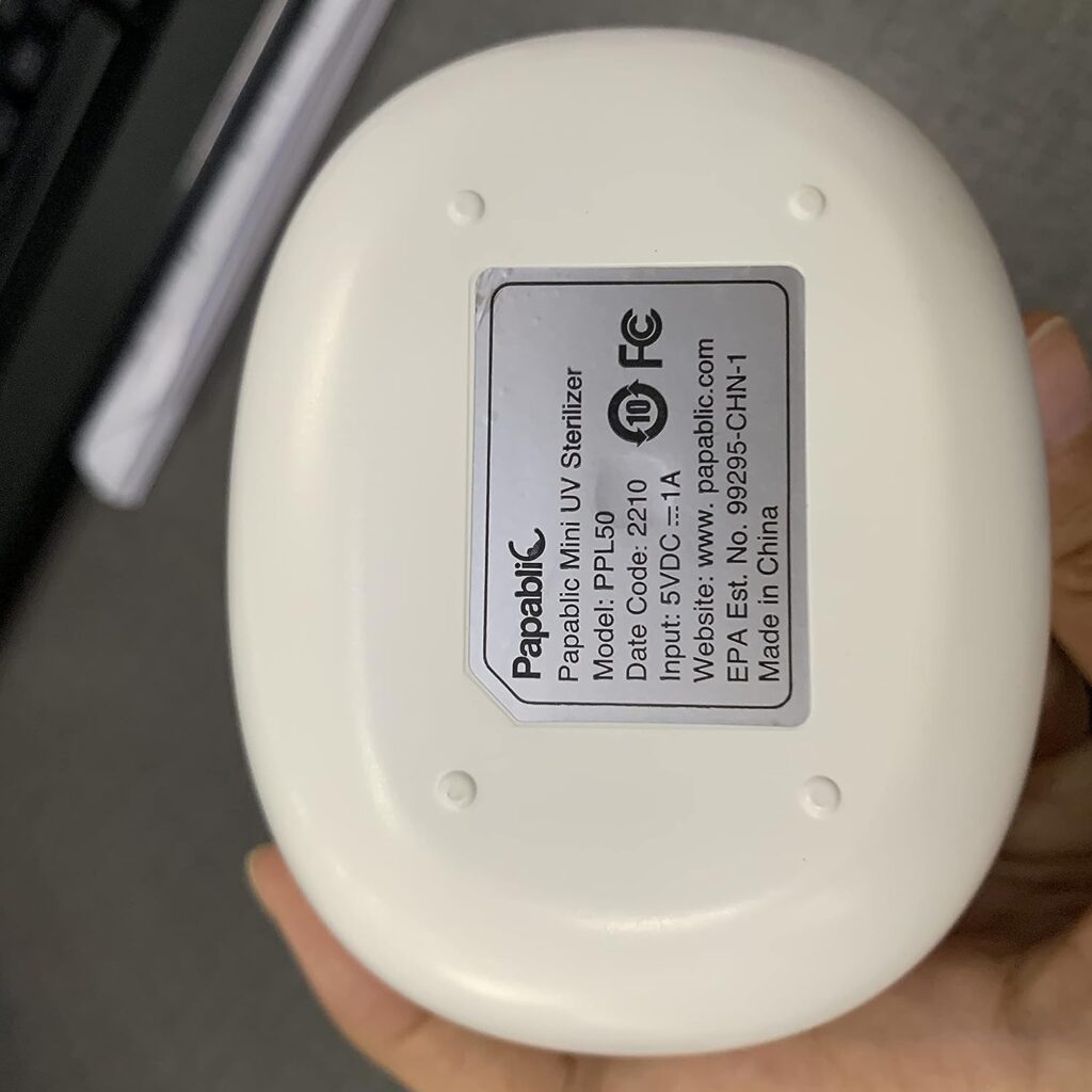 Papablic Portable UV Light Sterilizer, Mini UV-C Sanitizer Box for Pacifier and More, 99.99% Sterilization in 59 Seconds, USB Rechargeable