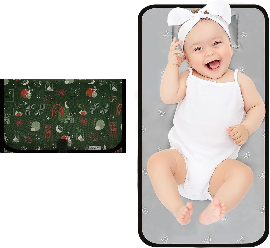 Portable Diaper Changing Pad, Waterproof Foldable Travel Changing Mat, Lightweight Travel Changing Station for Baby Girl Boy, Boho Geometric Pattern