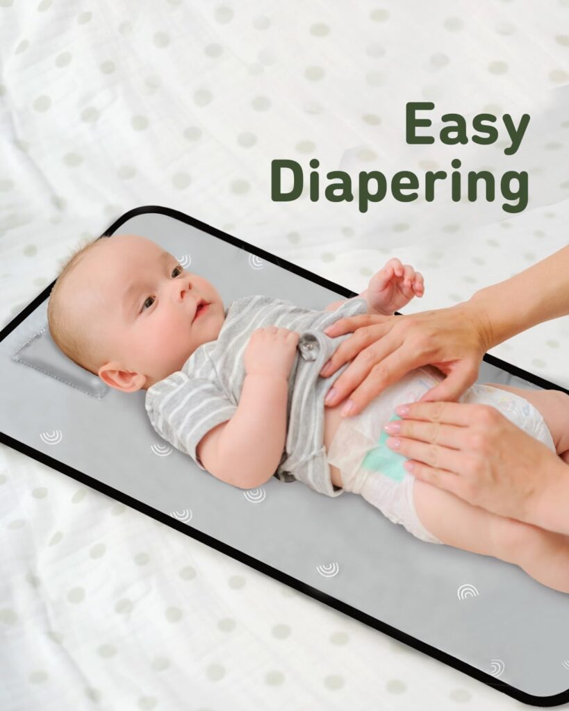 Portable Diaper Changing Pad, Waterproof Foldable Travel Changing Mat, Lightweight Travel Changing Station for Baby Girl Boy, Boho Geometric Pattern
