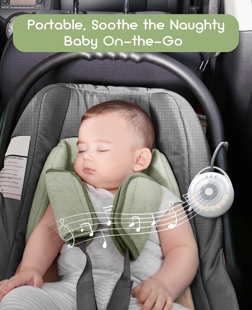 Portable Sound Machine Baby, Travel White Noise Machine Baby with USB Rechargeable, Sound Machine for Sleeping