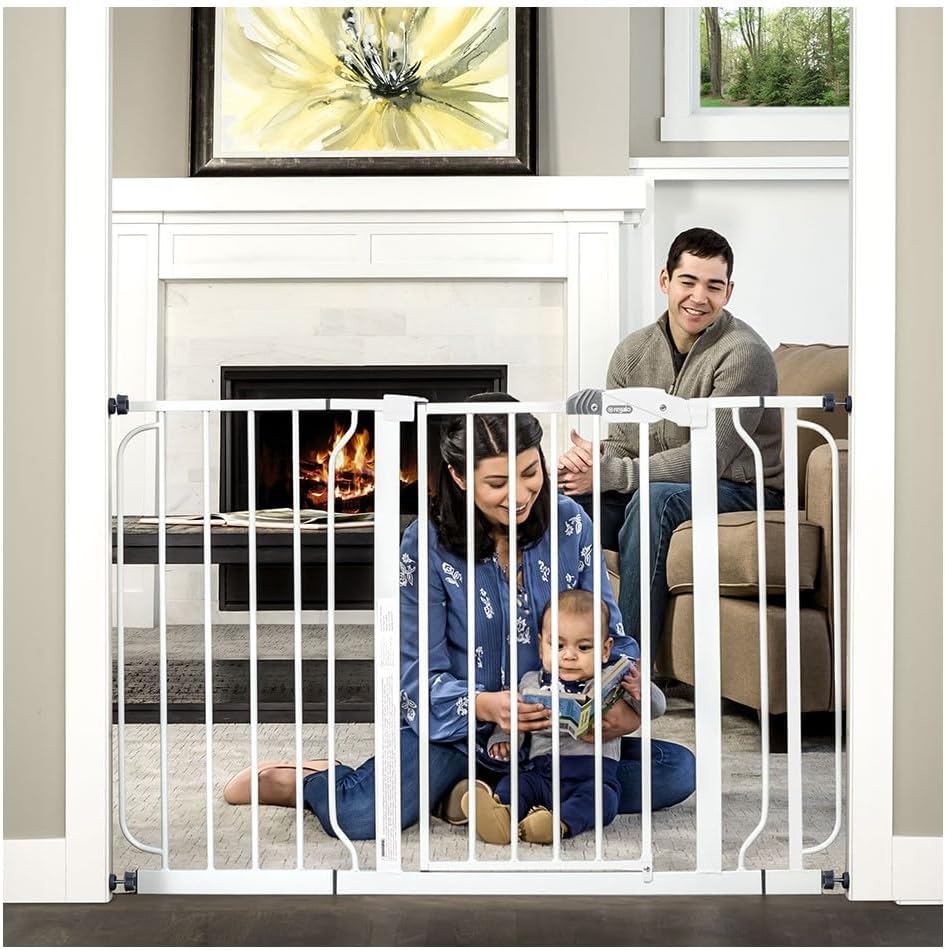 Regalo Easy Step 49-Inch Extra Wide Baby Gate, Includes 4-Inch and 12-Inch Extension Kit, Pressure Mount Kit and 4 Pack of Wall Mount Kit, 4 Count (Pack of 1)