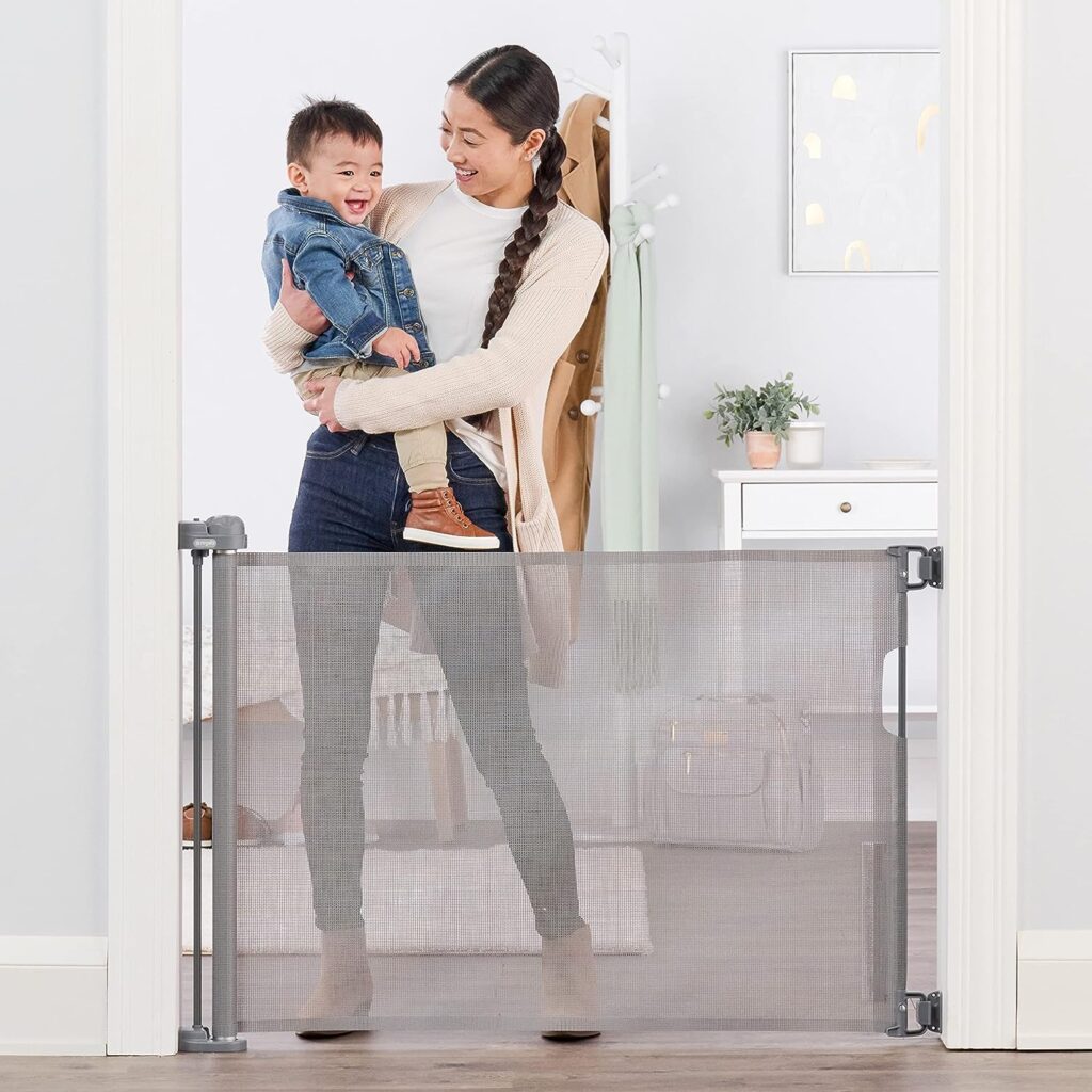 Regalo Retractable Baby Gate, Expands up to 50 Wide, Includes Wall Mounts