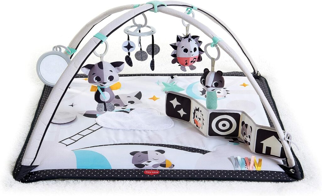 Tiny Love Black  White Gymini Infant Activity Play Mat With-Book, Magical Tales, Deluxe, 1