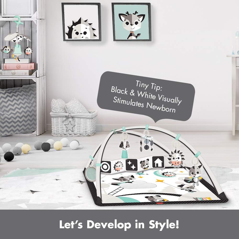Tiny Love Black  White Gymini Infant Activity Play Mat With-Book, Magical Tales, Deluxe, 1