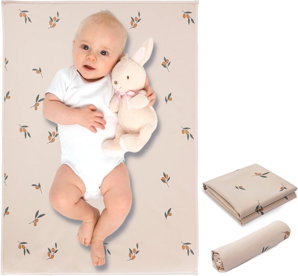 Vegan Leather Baby Changing Mat - Wipeable Portable Changing Pad, Foldable Travel Changing Mat for Baby, Newborns Toddlers Shower Gifts (Branch,20*28)