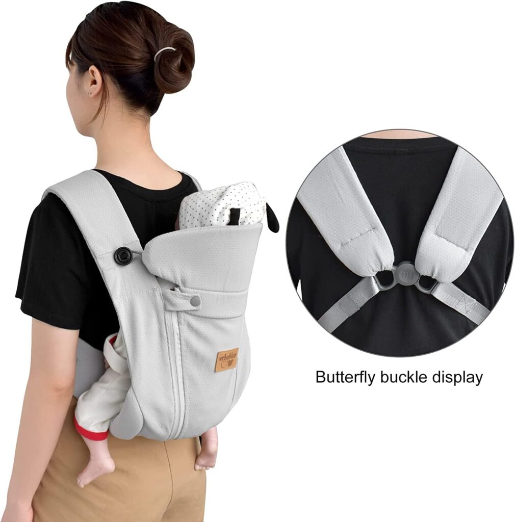 vrbabies New Upgrade Ergonomic Baby Carrier Newborn Toddler Wrap Carrier,Hands Free Baby Sitting Support Sling,Breathable,Perfect for Infants/Chest Sling for Babies Shower Gift (Light Grey)
