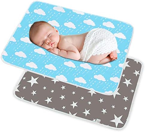 Waterproof Baby Diaper Changing Pad Multi Function Diaper Change Mat for Girls Boys Newborn - 100% Leak Proof Sanitary Mats for Home and Outdoor, Travel,Premium Liners 19.6X27.5 in (GreyBlue)
