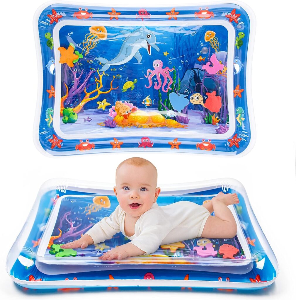 Yeeeasy Tummy Time Water Mat 丨Water Play Mat for Babies Inflatable Tummy Time Water Play Mat for Infants and Toddlers 3 to 12 Months Promote Development Toys Cute Baby Gifts